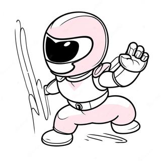 Pagina Da Colorare Di Un Carino Power Ranger Rosa In Azione 57635-47922