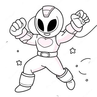 Pagina Da Colorare Di Un Carino Power Ranger Rosa In Azione 57635-47923