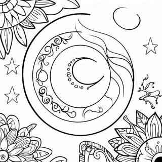 Pagina Da Colorare Della Luna Wiccan Mistica 57655-47935