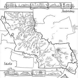 Pagina Da Colorare Della Mappa Dello Stato Dellidaho 57814-48058