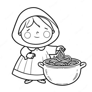 Strega Nona Con Pentola Di Pasta Pagina Da Colorare 57875-48118