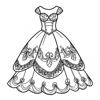 Pagina Da Colorare Di Un Elegante Vestito Da Quinceanera 58035-48237