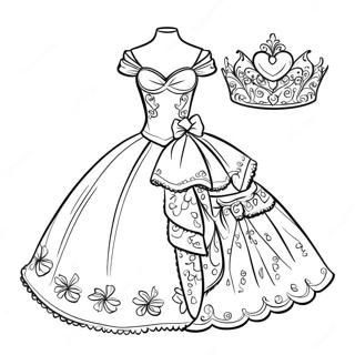 Pagina Da Colorare Di Un Elegante Vestito Da Quinceanera 58035-48239