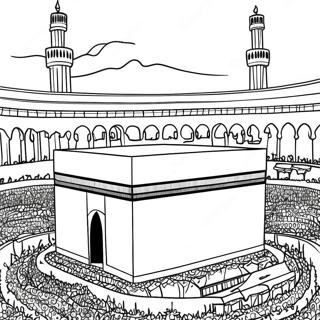 Pagina Da Colorare Della Kaaba A La Mecca 58425-48554