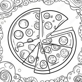 Pagina Da Colorare Della Pizza Divertente Delle Frazioni 58846-48886