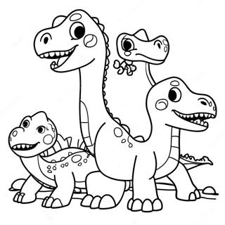 Pagina Da Colorare Della Famiglia Dinosauri Dinoco 59006-49010