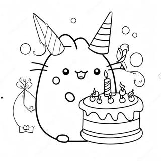 Pagina Da Colorare Di Pusheen Per Il Compleanno 59316-49238