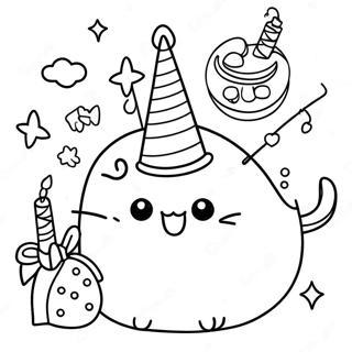 Pagina Da Colorare Di Pusheen Per Il Compleanno 59316-49239