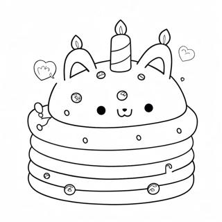 Pagina Da Colorare Di Pusheen Con Torta Di Compleanno 59317-49241