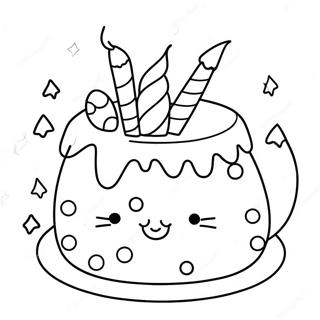 Pagina Da Colorare Di Pusheen Con Torta Di Compleanno 59317-49243