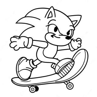 Pagina Da Colorare Di Sonic Sullo Skateboard 59426-49330