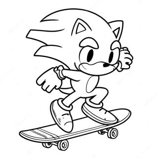 Pagina Da Colorare Di Sonic Sullo Skateboard 59426-49331