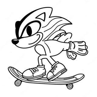 Pagina Da Colorare Di Sonic Sullo Skateboard 59426-49332