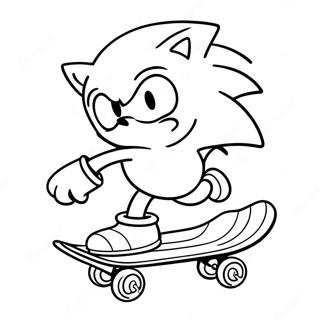 Pagina Da Colorare Di Sonic Che Fa Acrobazie Sullo Skateboard 59427-49333