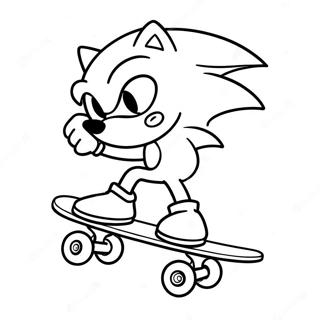 Pagina Da Colorare Di Sonic Che Fa Acrobazie Sullo Skateboard 59427-49334