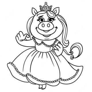 Pagina Da Colorare Di Miss Piggy In Abito Glamour 59647-49519