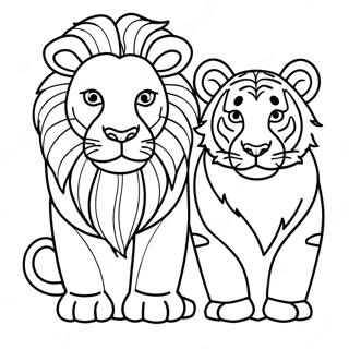 Leone E Tigre Pagine Da Colorare