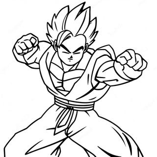 Pagina Da Colorare Con Gohan In Posa Dazione Super Saiyan 60107-49895