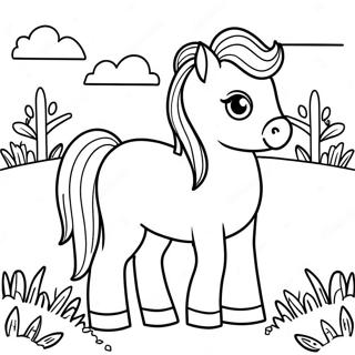 Carino Pony Shetland In Un Prato Da Colorare 60337-50061