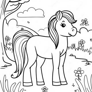 Carino Pony Shetland In Un Prato Da Colorare 60337-50062