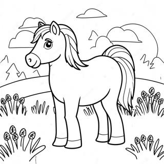 Carino Pony Shetland In Un Prato Da Colorare 60337-50063