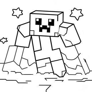 Pagina Da Colorare Del Carino Ghast Di Minecraft Che Fluttua Nel Cielo 60487-50182