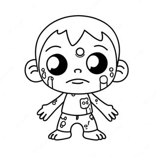 Carino Zombie Chibi Pagina Da Colorare 60607-50275