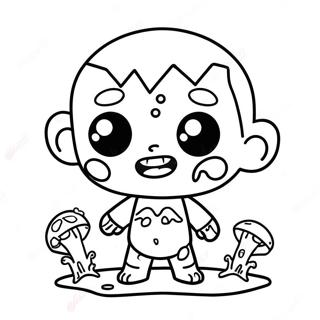 Carino Zombie Chibi Pagina Da Colorare 60607-50276