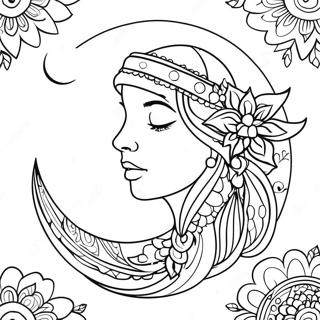 Luna Boho Pagine Da Colorare