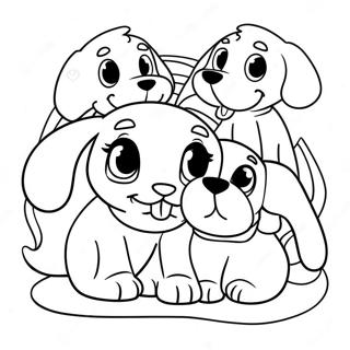 Pagina Da Colorare Dei Teneri Pound Puppies Che Giocano Insieme 60787-50422