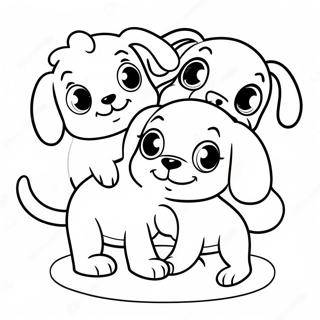 Pagina Da Colorare Dei Teneri Pound Puppies Che Giocano Insieme 60787-50424