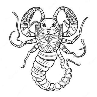 Pagina Da Colorare Del Segno Zodiacale Scorpione 60816-50440