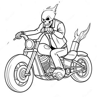 Ghost Rider In Moto Pagina Da Colorare 6125-4893