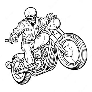 Ghost Rider In Moto Pagina Da Colorare 6125-4894