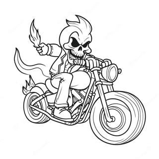 Ghost Rider In Moto Pagina Da Colorare 6125-4895