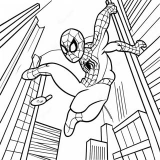 Pagina Da Colorare Di Spiderman Che Dondola Per La Citta 61307-50834