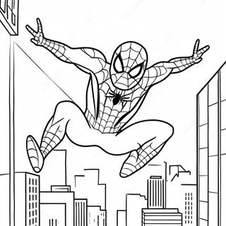 Pagina Da Colorare Di Spiderman Che Dondola Per La Citta 61307-50835