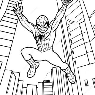 Pagina Da Colorare Di Spiderman Che Dondola Per La Citta 61307-50836