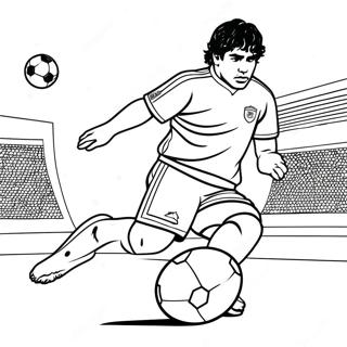 Maradona Che Dribbla Un Pallone Da Calcio Da Colorare 61567-51041