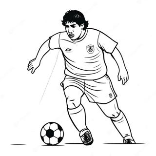 Maradona Che Dribbla Un Pallone Da Calcio Da Colorare 61567-51042