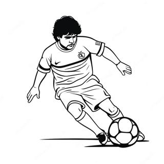 Maradona Che Dribbla Un Pallone Da Calcio Da Colorare 61567-51043