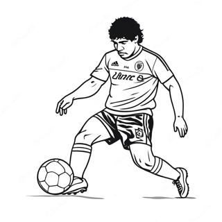 Maradona Che Dribbla Un Pallone Da Calcio Da Colorare 61567-51044