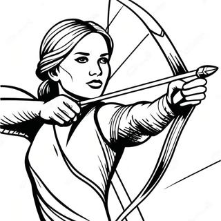 Coraggiosa Katniss Everdeen In Azione Da Colorare 61637-51095