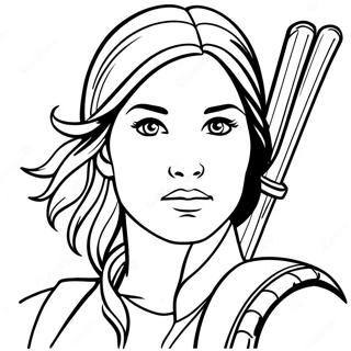 Coraggiosa Katniss Everdeen In Azione Da Colorare 61637-51096