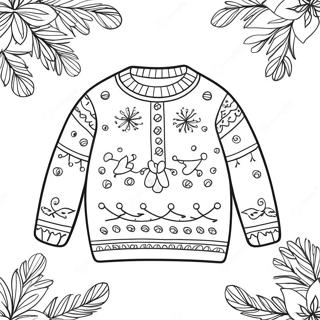 Pagina Da Colorare Maglione Di Natale Accogliente 61957-51346