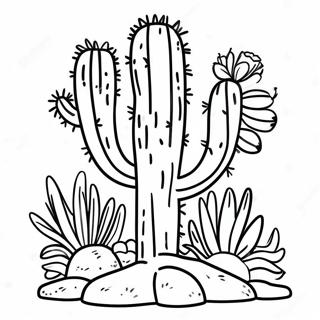 Pagina Da Colorare Di Un Cactus Colorato Del Sud Ovest 62408-51695