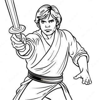 Pagina Da Colorare Del Duello Con Spade Laser Di Luke Skywalker 62468-51752