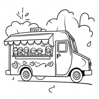 Pagina Da Colorare Del Food Truck Colorato Con Bambini Felici 62568-51829