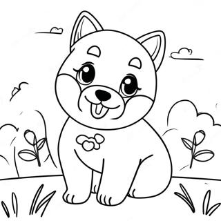 Pagina Da Colorare Di Un Cucciolo Di Shiba Inu Carino 62839-52025