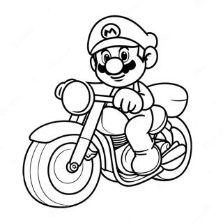 Pagina Da Colorare Di Mario Su Una Motocicletta Cool 62909-52090